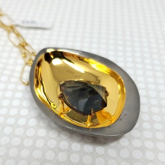 Alexis Bittar Gold Teardrop Pendant Necklace w/ Chain - Picture 4 of 9